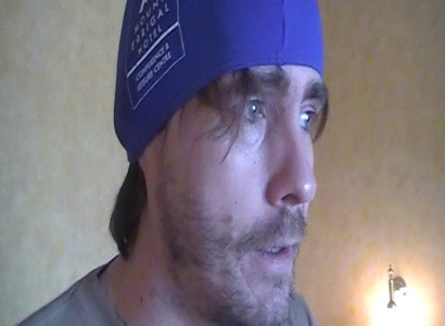 Greg swimming cap