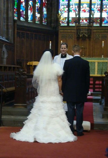 Bride and groom alter