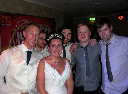 Bride and groom with Live Wires