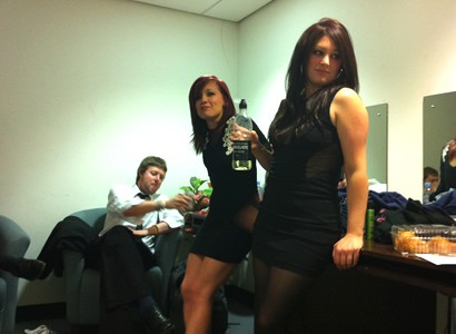 Waiting to go on stage