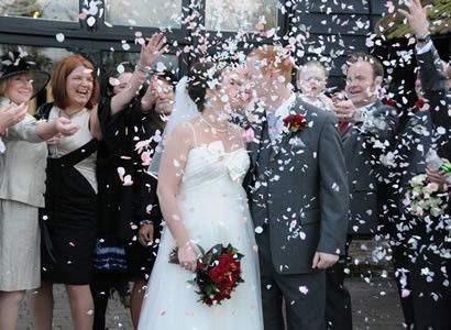 Bride and groom confetti