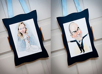 Bride and groom caricature