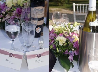 Elegant romantic country themed tables 