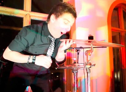 Sound checking the drums