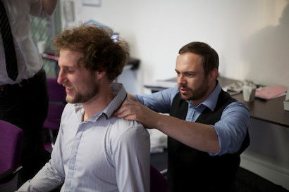 Joe giving Tommy a massage