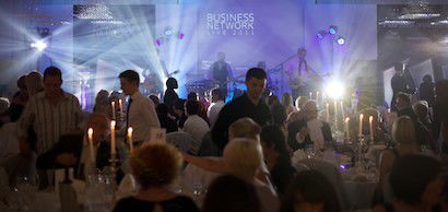 Guests having dinner