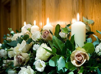 Flower and candle arrangements