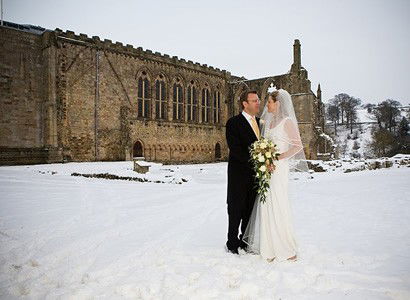 Bride and groom church