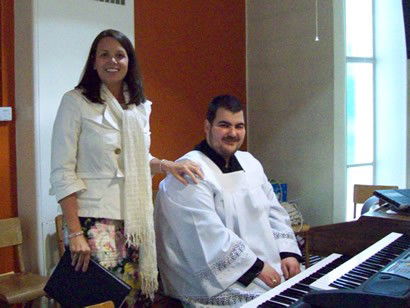 Lisa and Andrew rehearsing