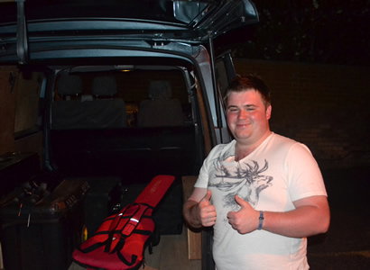 Van loaded at end of night