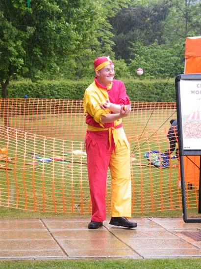 Performing in the rain