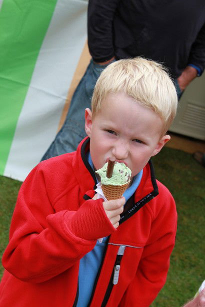 Enjoying a Thorntons ice cream