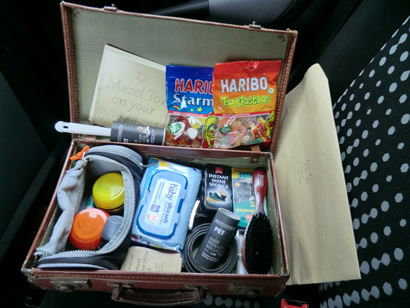 Goodies packed in car