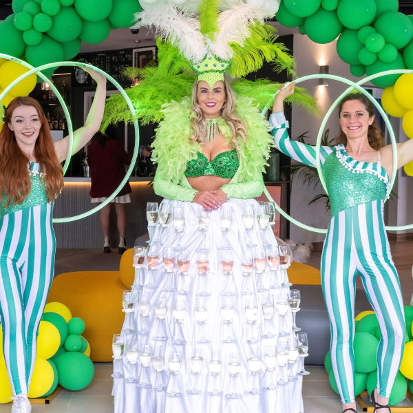 Champagne Dress Street Performer East Yorkshire