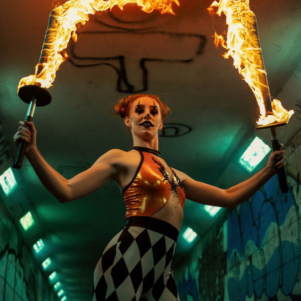 Fire Artist Rebecca Red Fire Performer Leicestershire