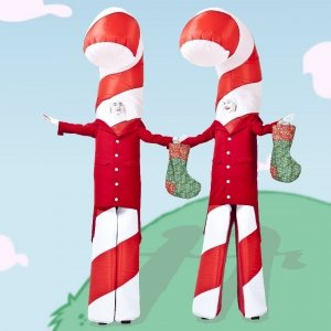 Candy Cane Stilt Walkers Christmas Themed Walkabout Entertainers East Sussex