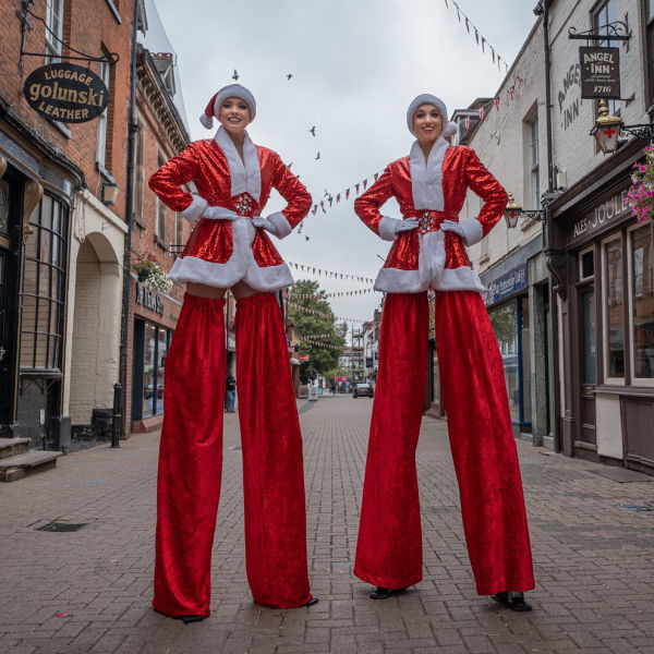 Festive Theme Stilt Walkers Christmas Entertainer Staffordshire