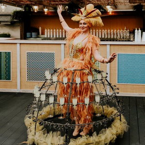Showgirl Champagne Skirts Mix and Mingle Entertainer Leicestershire