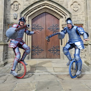 Unicycling Knights Street Performer West Yorkshire