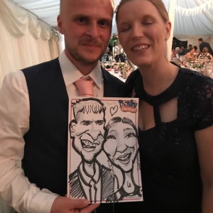 Thomas B booked ToonAru Caricatures for their wedding in Suffolk ToonAru Caricatures Caricaturist Review Wedding Suffolk