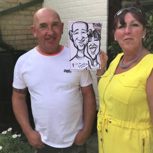 Sue N booked ToonAru Caricatures for their party in Suffolk ToonAru Caricatures Caricaturist Review Private Party Suffolk