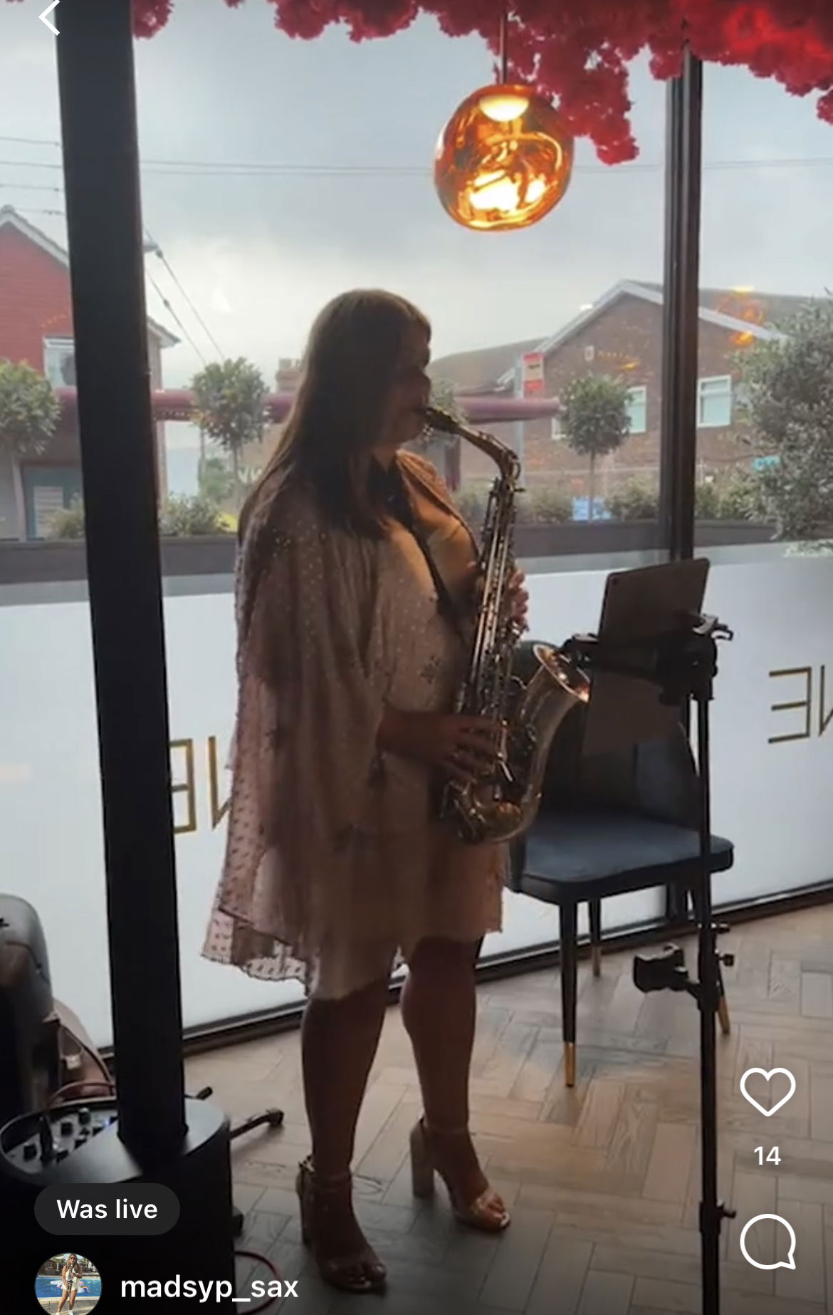 Mads on Sax Saxophonist Review Hotel / Restaurant Event Kent