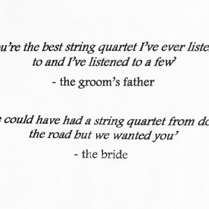 Helena B booked Solar Strings for  their wedding in Merseyside Solar Strings String Quartet Review Wedding Merseyside
