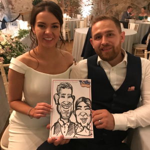 Kate H booked ToonAru Caricatures for their wedding at Langley Abbey in Norfolk ToonAru Caricatures Caricaturist Review Wedding Norfolk