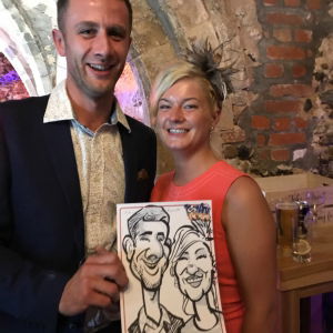 Kate H booked ToonAru Caricatures for their wedding at Langley Abbey in Norfolk ToonAru Caricatures Caricaturist Review Wedding Norfolk