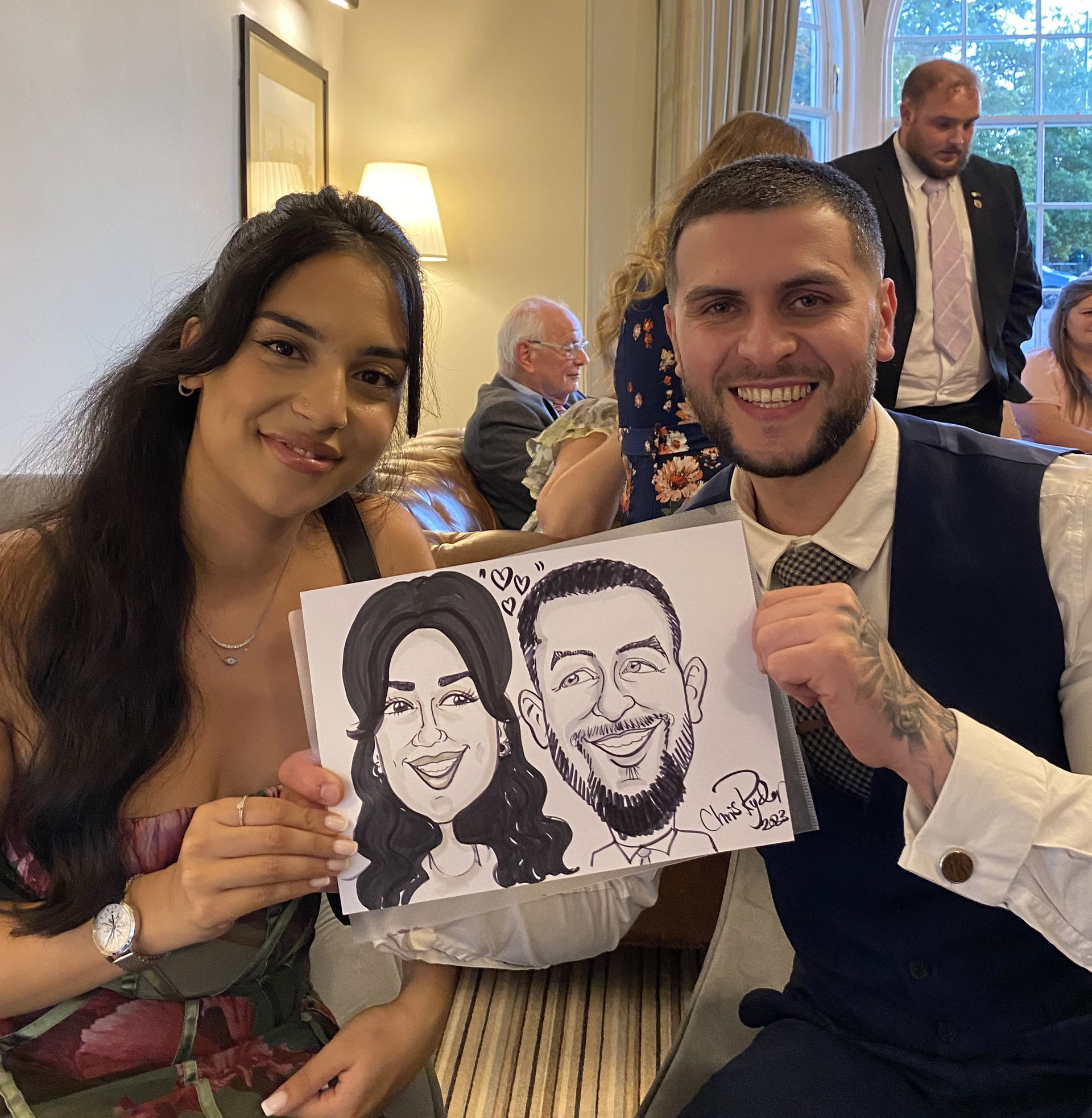 C R Caricatures Caricaturist Review Wedding Warwickshire