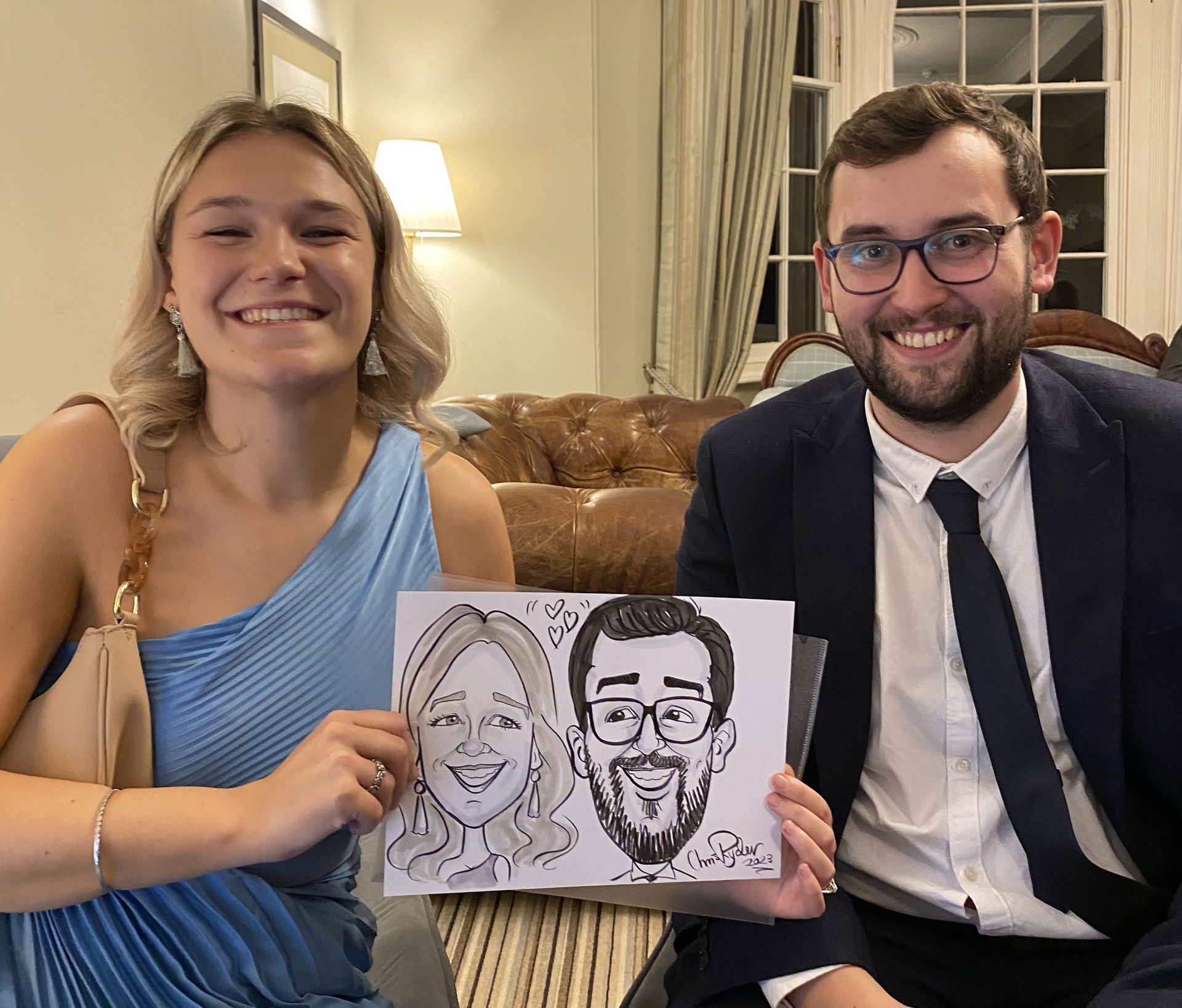 C R Caricatures Caricaturist Review Wedding Warwickshire