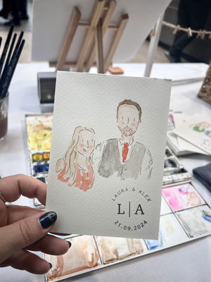 Event Whimsical Wedding Guest Illustrator Caricaturist Oxfordshire