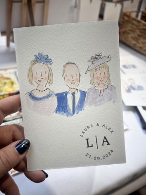 Event Whimsical Wedding Guest Illustrator Caricaturist Oxfordshire