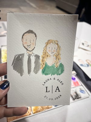 Event Whimsical Wedding Guest Illustrator Caricaturist Oxfordshire