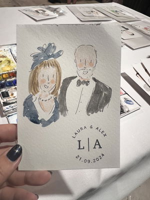 Event Whimsical Wedding Guest Illustrator Caricaturist Oxfordshire