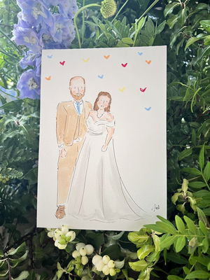 Event Whimsical Wedding Guest Illustrator Caricaturist Oxfordshire