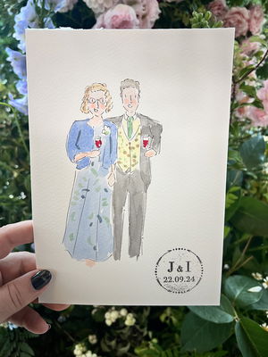 Event Whimsical Wedding Guest Illustrator Caricaturist Oxfordshire