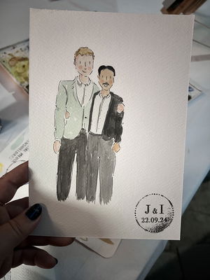 Event Whimsical Wedding Guest Illustrator Caricaturist Oxfordshire