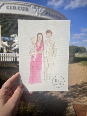Event Whimsical Wedding Guest Illustrator Caricaturist Oxfordshire