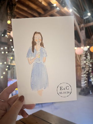 Event Whimsical Wedding Guest Illustrator Caricaturist Oxfordshire