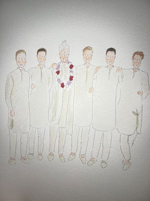 Event Whimsical Wedding Guest Illustrator Caricaturist Oxfordshire