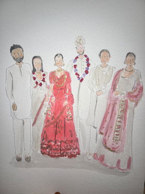 Event Whimsical Wedding Guest Illustrator Caricaturist Oxfordshire