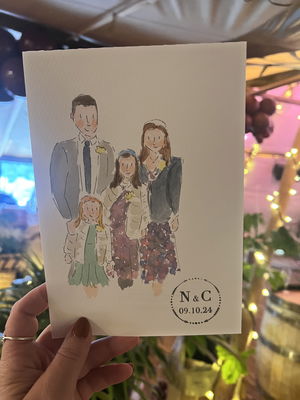 Event Whimsical Wedding Guest Illustrator Caricaturist Oxfordshire