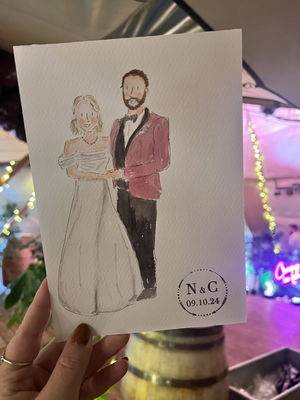 Event Whimsical Wedding Guest Illustrator Caricaturist Oxfordshire