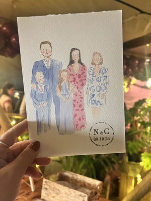 Event Whimsical Wedding Guest Illustrator Caricaturist Oxfordshire