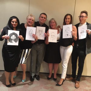 Great bunch! Doodles The Caricaturist Caricaturist Review Corporate Event Warwickshire