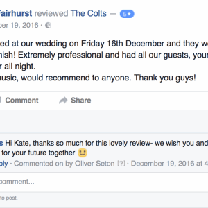 Cain Manor's excellent catering :-) The Arcadias Function Band Review Wedding Gloucestershire