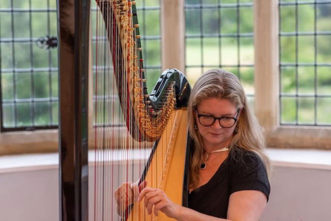 Promo Gold Harp Harpist East Sussex