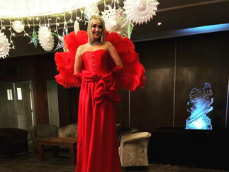 Promo Red Carpet Lady Stilt Walker with Red Carpet and Rope Barriers Lancashire