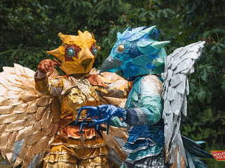 Promo Sequin Birds Street Performer London